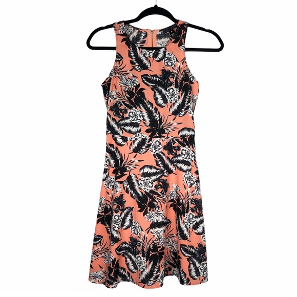 Salmon Floral Polo Dress For Trendy Style